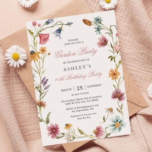 Garden Party Wildflower Birthday Invitation