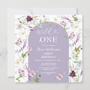 Garden Party Wildflower Wild ONE Butterfly  Invitation