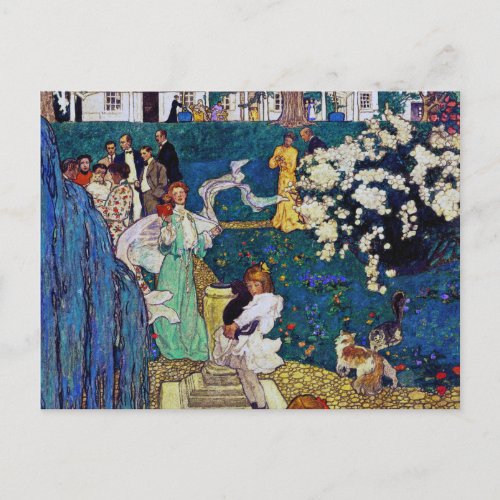 Garden Party with Cat Jessie Willcox Smith Postcard