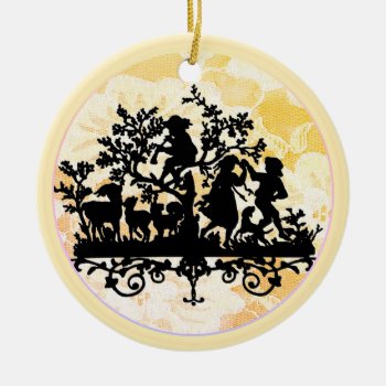 Garden Party With Children Dancing Ceramic Ornament by LeFlange at Zazzle