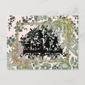 Garden Party With Children Dancing Postcard by LeFlange at Zazzle