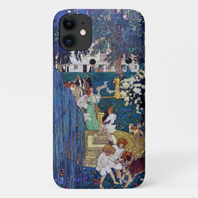 Garden Party with Dog & Cat, Jessie Willcox Smith Case-Mate iPhone Case (Back)