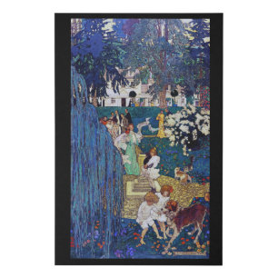 Garden Party with Dog & Cat, Jessie Willcox Smith Faux Canvas Print