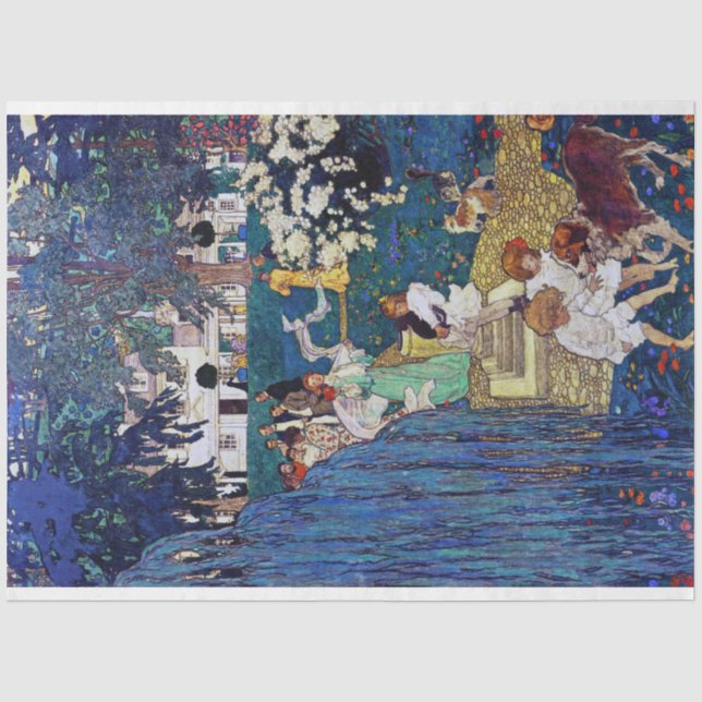 Garden Party with Dog & Cat, Jessie Willcox Smith Tissue Paper (Front)