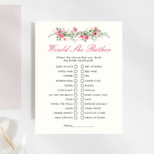 Garden Party Would She Rather Bridal Shower Game