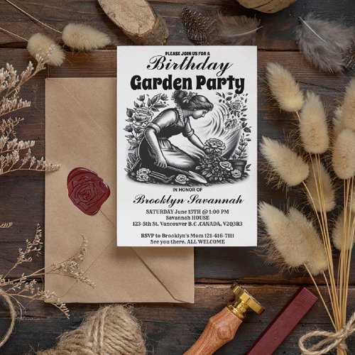 Garden Partys Bloom Gardeners Party Invitation Postcard