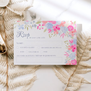 Garden pastel wild flowers wedding rsvp invitation