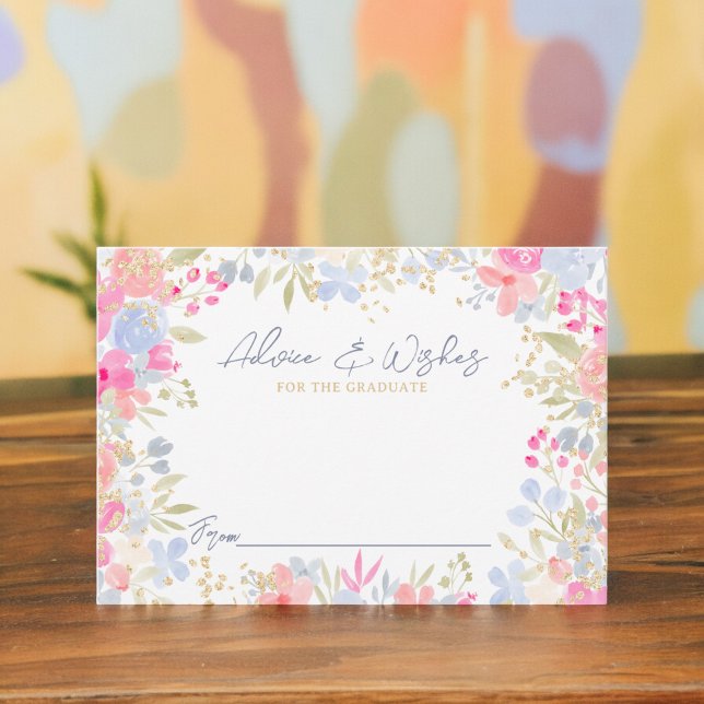 Garden pastel wildflowers graduation advice enclosure card (Garden pastel wildflowers graduation advice enclosure card)