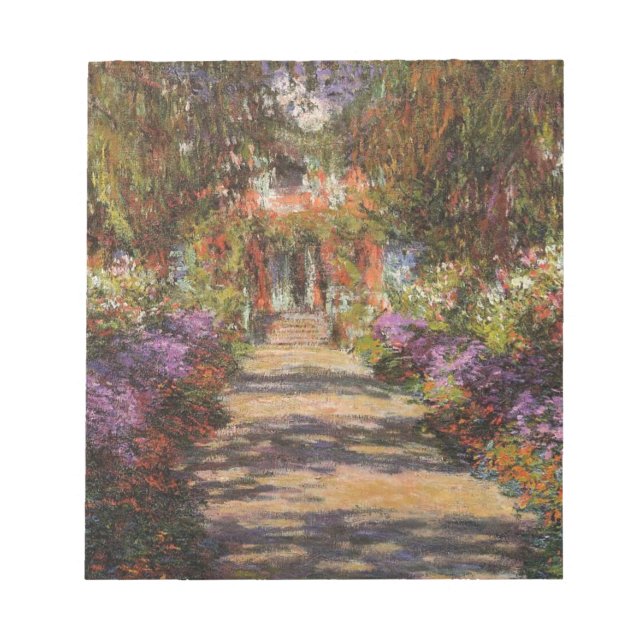 Garden Path At Giverny 1902 By Claude Monet Notepad (Front)