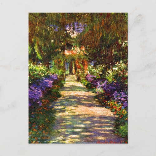 Garden Path by Claude Monet Postcard
