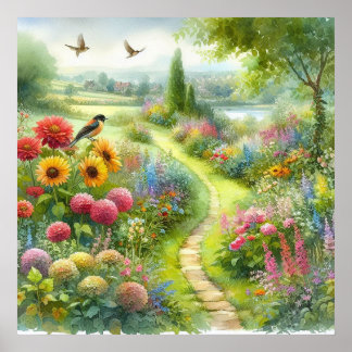 Garden Path Landscape 3 Poster