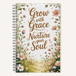 Garden Path Scene Grow With Grace Quote Notebook
