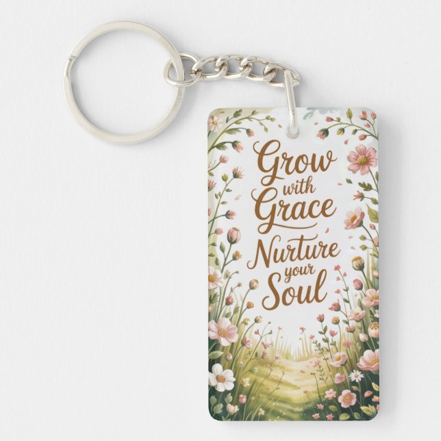 Garden Path Scene Single Sided Keychain (Front)