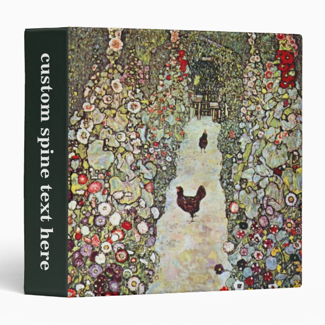 Garden Path w Chickens, Gustav Klimt, Art Nouveau Binder (Front/Spine)