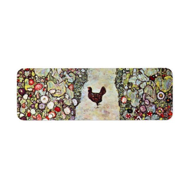 Garden Path w Chickens, Gustav Klimt, Art Nouveau Label (Front)