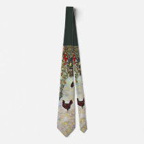 Garden Path w Chickens, Gustav Klimt, Art Nouveau Neck Tie
