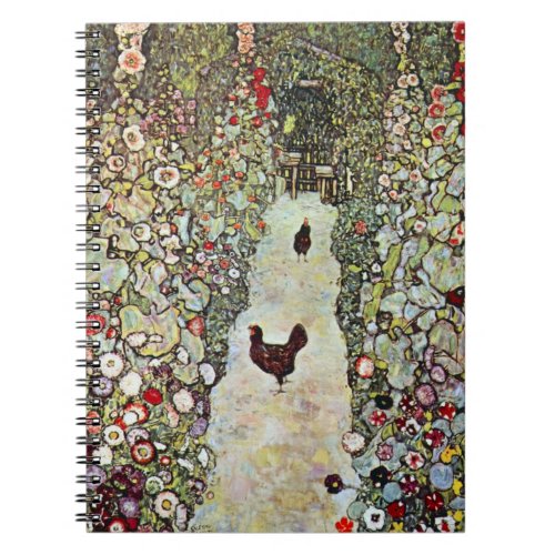 Garden Path w Chickens Gustav Klimt Art Nouveau Notebook