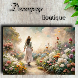 Garden Path Wanderer - Romantic Floral Decoupage Tissue Paper