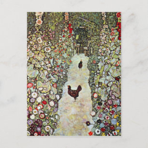 Garden Path with Chickens by Gustav Klimt Postcard