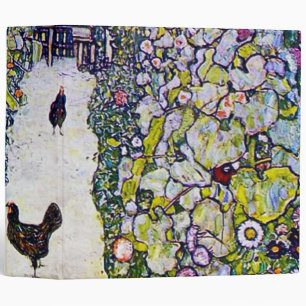 Garden Path with Chickens, Gustav Klimt 3 Ring Binder