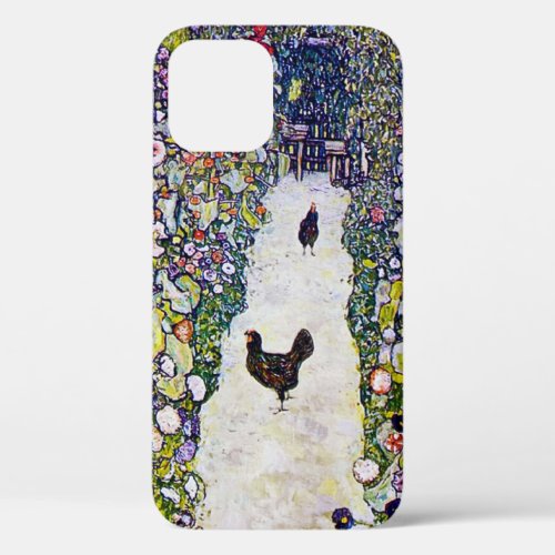 Garden Path with Chickens Gustav Klimt iPhone 12 Case