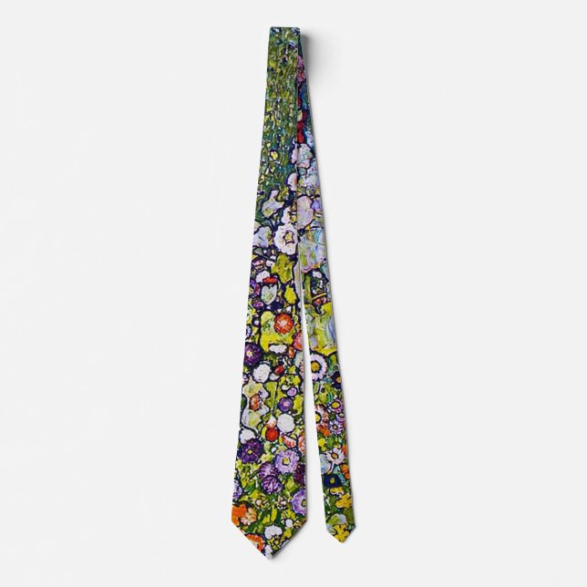 Garden Path with Chickens, Gustav Klimt Neck Tie (Front)