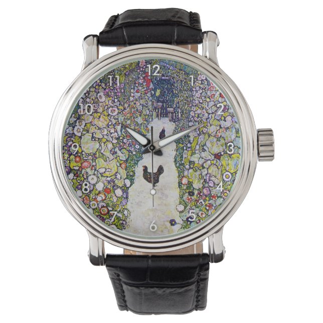 Garden Path with Chickens, Gustav Klimt Watch (Front)
