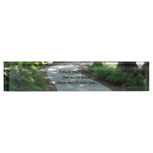 Garden Path with Motivational Message Nameplate
