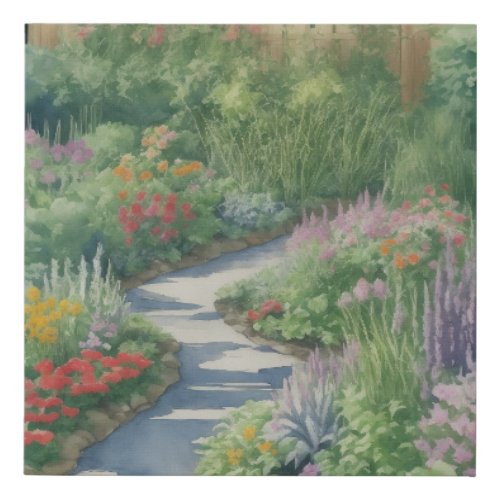 Garden Pathway Faux Canvas Print
