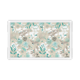 Garden Pattern Acrylic Tray
