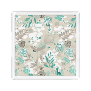 Garden Pattern Acrylic Tray