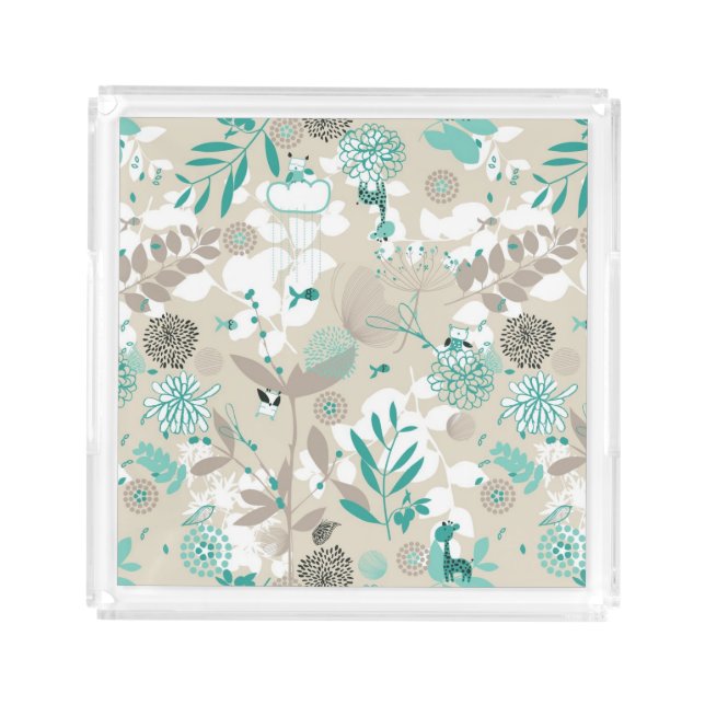 Garden Pattern Acrylic Tray (Front)