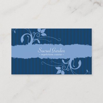 Garden Pattern - Blue Business Card by fireflidesigns at Zazzle