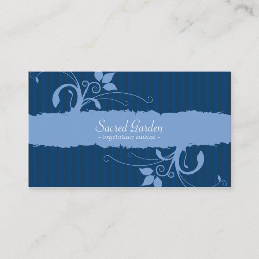 Customizable Garden Pattern - Blue Business Card