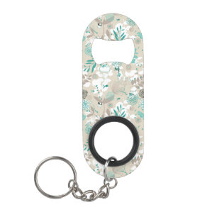Garden Pattern Keychain Bottle Opener