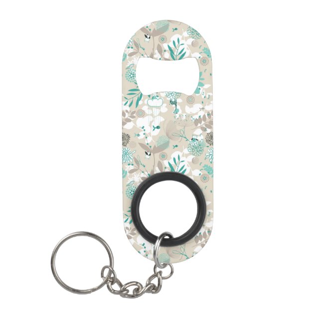 Garden Pattern Keychain Bottle Opener (Front)