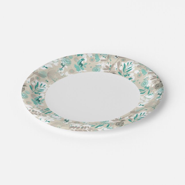 Garden Pattern Paper Plates (Angled)