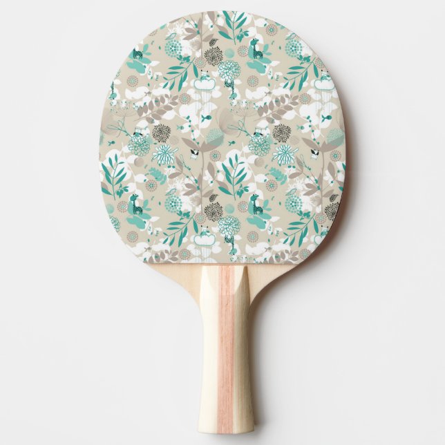 Garden Pattern Ping-Pong Paddle (Front)