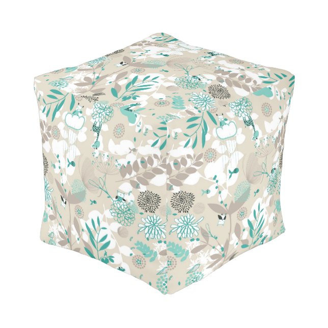 Garden Pattern Pouf (Angled Front)