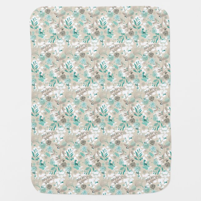 Garden Pattern Swaddle Blanket (Front)