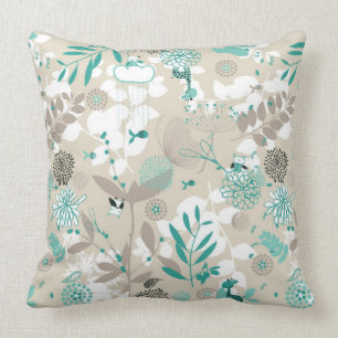 Garden Pattern Throw Pillow