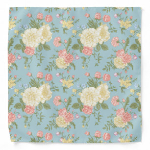 Garden Peony Floral Pattern Bandana