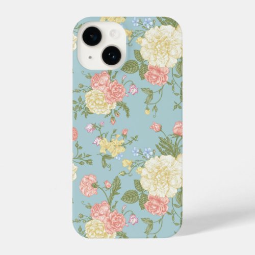 Garden Peony Floral Pattern iPhone 14 Case