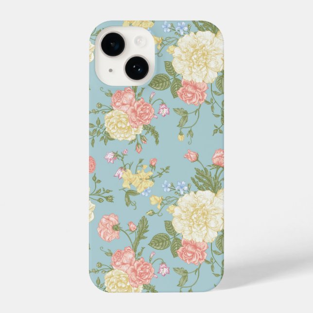 Garden Peony Floral Pattern iPhone Case (Back)