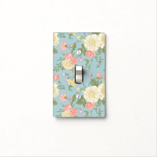 Garden Peony Floral Pattern Light Switch Cover