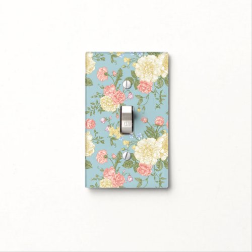Garden Peony Floral Pattern Light Switch Cover
