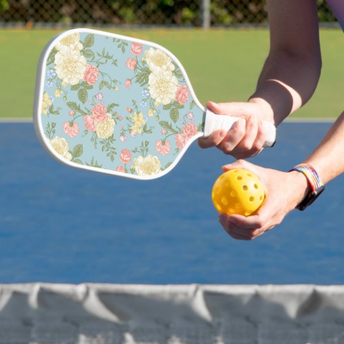 Garden Peony Floral Pattern Pickleball Paddle