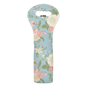 Garden Peony Floral Pattern Wine Bag