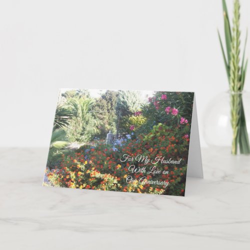 Garden Personalised Husband Wedding Anniversary Card