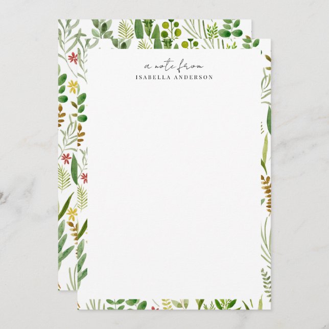 Garden Personalized Note Card (Front/Back)